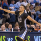 Stephen Curry of the Golden State Warriors celebrates during an NBA game against the Oklahoma City Thunder on Feb. 27, 2016, in Oklahoma City.
J. Pat Carter/Getty Images